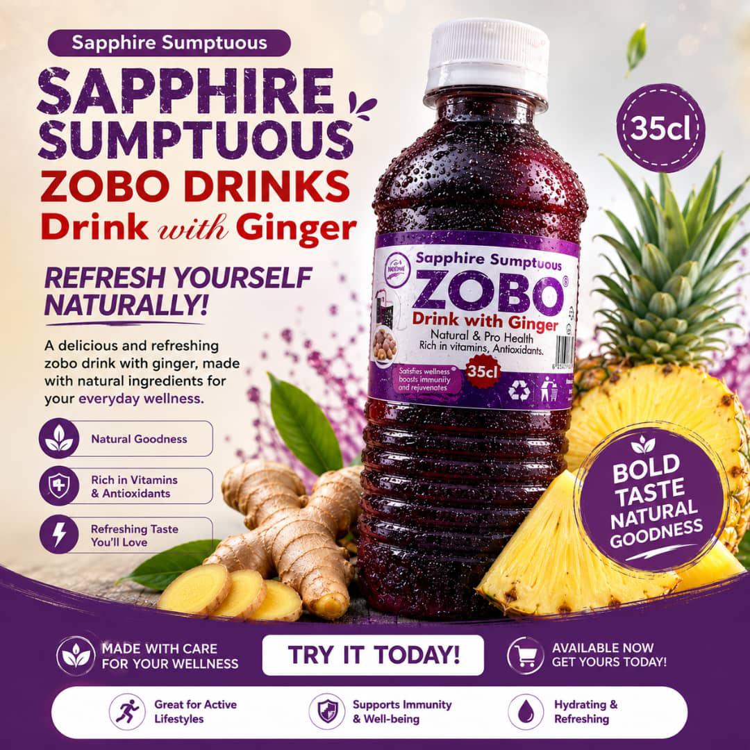 Sapphire Sumptuous Zobo Drink with Ginger